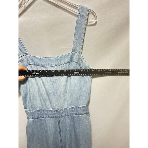 Madewell Jumpsuit Denim Jean Chambray Muralist Tie Crop Waist Wide Leg Sz 2 - Picture 6 of 16